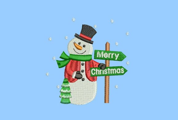 A Christmas Embroidery Review: Snowman with Sign
