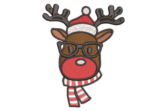 A Designer's Look at the Christmas Reindeer with Glasses Embroidery Design