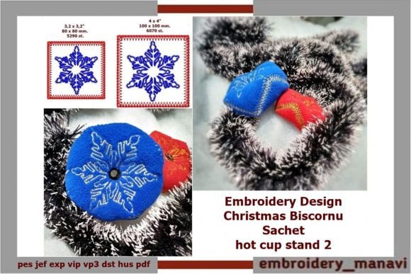A Festive Biscornu Embroidery Design for Apparel Decorators