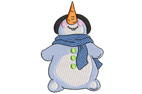 Big Carrot Nose Snowman: A Festive Embroidery Delight