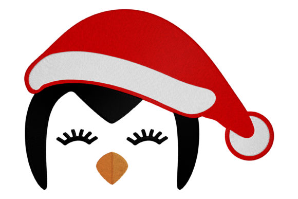 Christmas Penguin Embroidery Design for Business & Branding