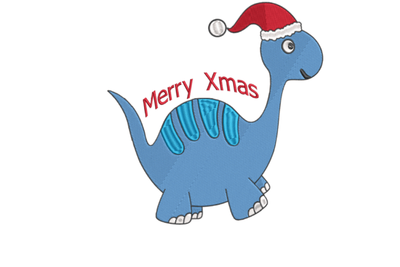 Cute Christmas Dino Embroidery Design for Festive Projects