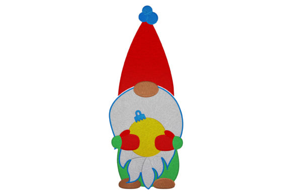 Gnome with Christmas Ball Embroidery Design Review