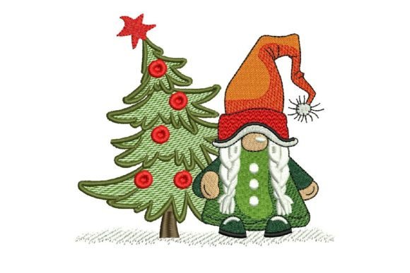 Gnome with Christmas Tree Embroidery Design Review