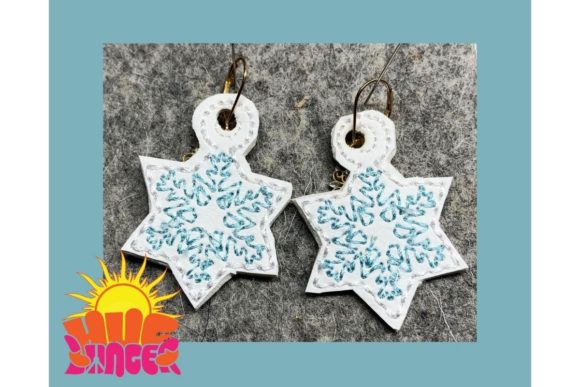 Snowflake Earrings: A Festive and Elegant Embroidery Design